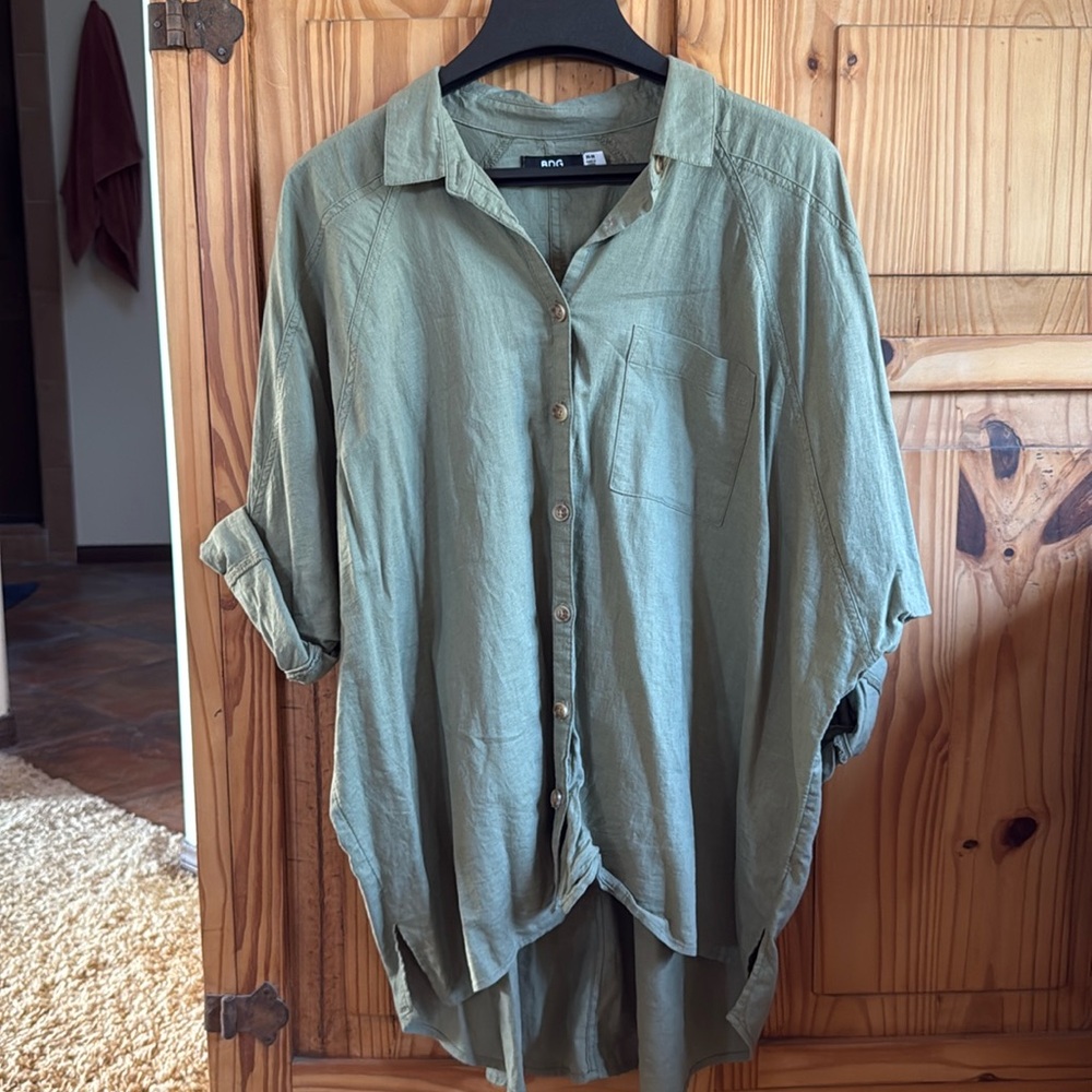 Olive green oversized blouse
